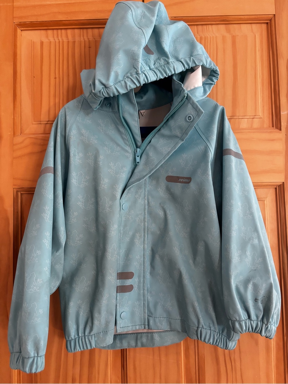 Kids' Reima Waterproof Light Blue Hooded Jacket